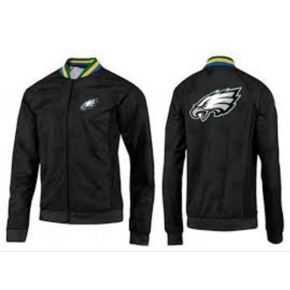 NIKE NFL EAGLES Origins Varsity Jacket Unisex XL‎ Black Cotton Logo Pride Rare - Picture 15 of 15